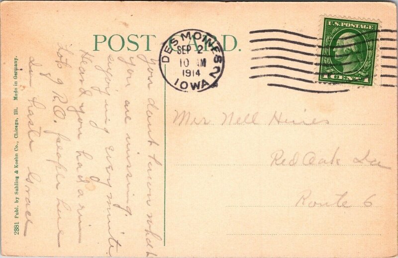 State Capitol Des Moines Iowa IA Antique Divided Back Postcard Cancel PM WOB 