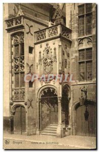 Old Postcard Bruges Entrance to the library room