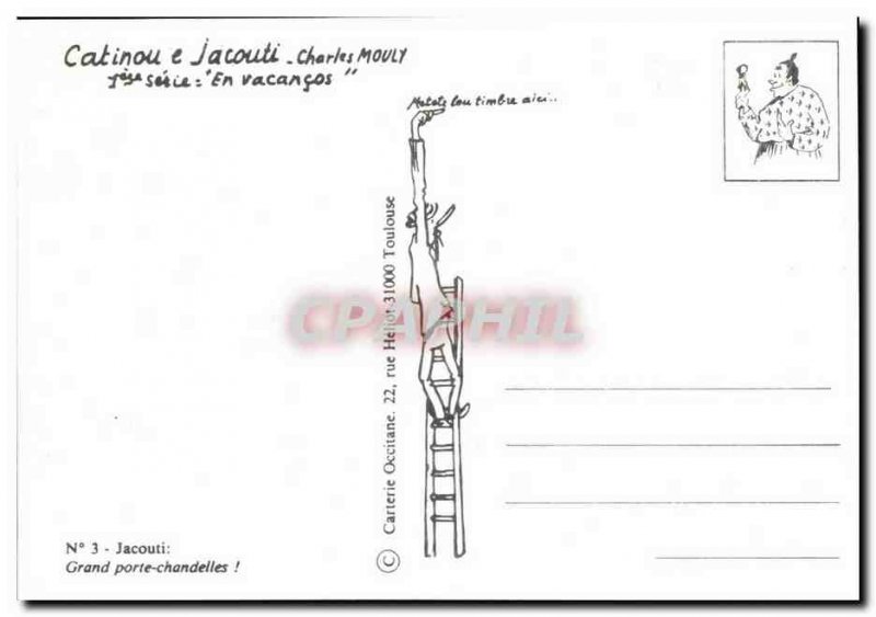 Postcard Modern Humor Drawing Charles Mouly Jacouti Grand Candleholders! alcohol