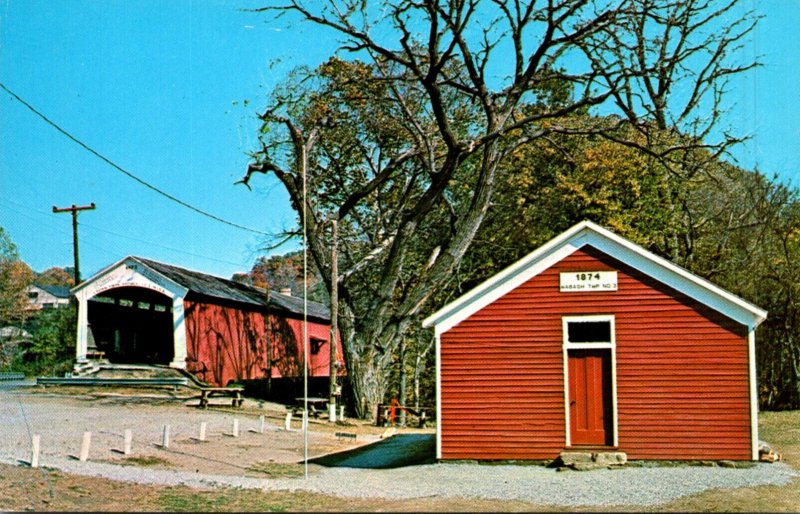 Indiana Parke County Mecca Covered Bridge Over Big Raccoon Creek