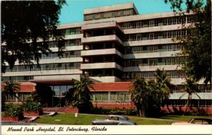 Mound Park Hospital St Petersburg Florida FL Old Cars Postcard UNP VTG Unused