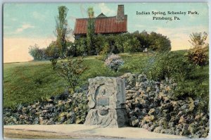 c1910s Pittsburg PA Indian Spring Schenley Park PC Stone Fountain Fort Pitt A189