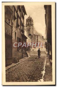 Old Postcard Lisieux Church St. Jacques Street to the F?vres