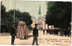 CPA AIX-les-BAINS - Les Porteurs Place des Thermes (252110)