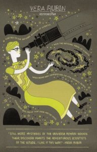 Vera Rubin Astronomer Astronomy Telescope Portrait Postcard