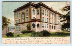 PAWTUCKET, RI Rhode Island ~ HIGH SCHOOL 1908 Rotograph Postcard