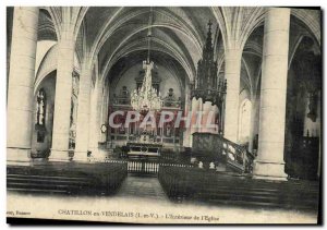 Old Postcard Chatillon Vendelais In The Interior Of Church
