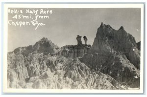 c1940's Hell's Half Acre View 45 Mile From Casper Wyoming WY RPPC Photo Postcard