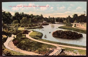 Vintage Postcard 1907-1915 Lake & Island, Rockefeller Park, Cleveland, Ohio (OH)