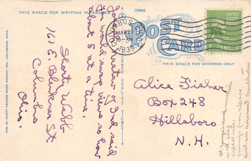 Cleveland Ohio 1939 Postcard YMCA Building