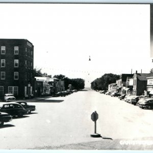 1950s Canistota, SD Downtown RPPC Main St Hamms Beer Coca Cola Signs Photo A22