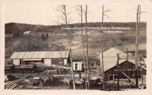 Ox Bow Michigan Construction of the Hardy Dam Real Photo Postcard AA74426