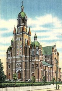 1940s NASHUA NEW HAMPSHIRE ST. FRANCIS XAVIER CHURCH LINEN POSTCARD P603