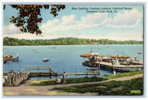 1944 Boat Landing Looking Oakland Beach Conneaut Lake Park Pennsylvania Postcard