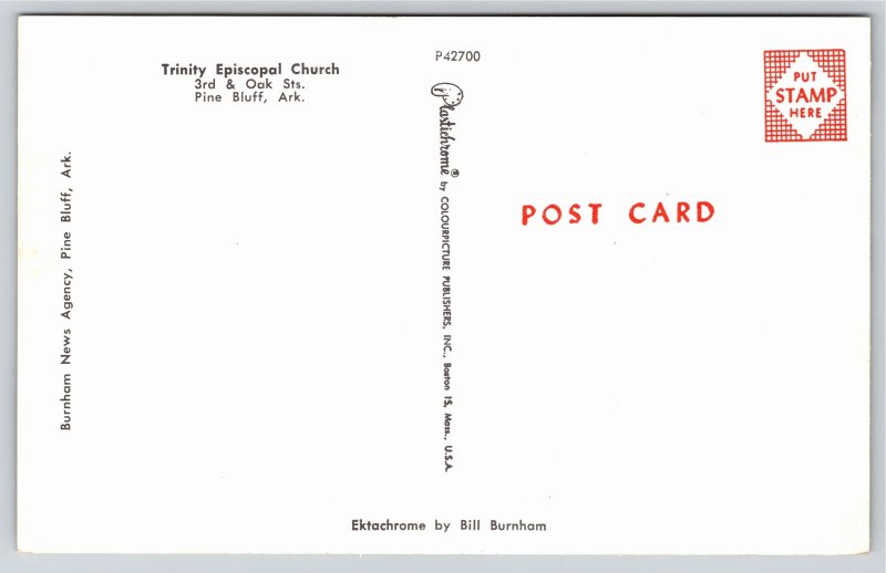 Pine Bluff Arkansas~Trinity Episcopal Church~Vintage Postcard