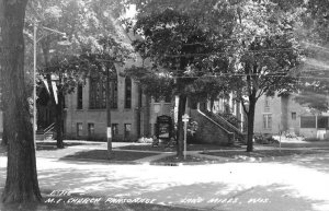 Lake Mills Wisconsin ME Church Parsonage Real Photo Vintage Postcard JH230904