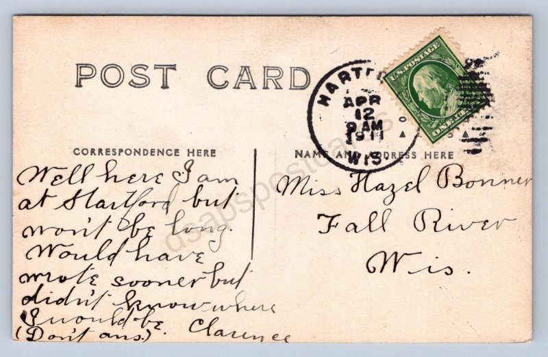 J90/ Hartford Wisconsin RPPC Postcard c1910 Main Street Stores 62