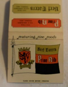 Newton's Beef Eaters Prime Rib 30 Strike Matchbook Cover