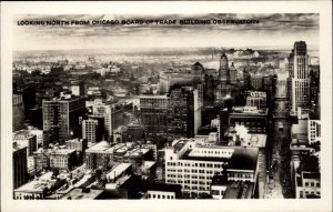 Chicago Illinois IL City View Board of Trade Bldg Real Photo Vintage Postcard