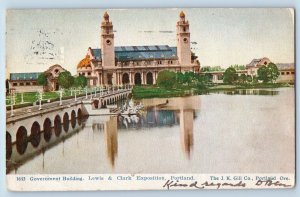 Portland Oregon Postcard Government Building Exterior View c1905 Vintage Antique