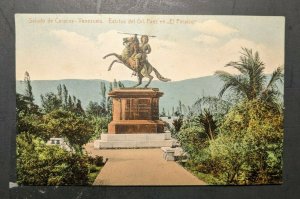 Mint Vintage Saludo de Caracas Venezuala Estatua del Grl Paez RPPC Postcard