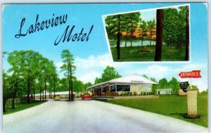 JACKSON, Mississippi  MS    Roadside  LAKEVIEW MOTEL  ca 1950s-60s    Postcard