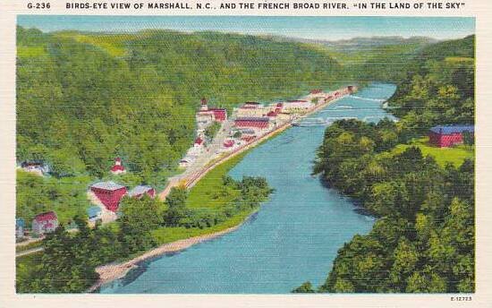 North Carolina Marshall Bird Eye View Of Marshall And The French Broad River ...