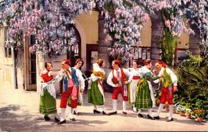 Dancers In Taditional Costume Dancing The Tarantella Hotel Tramontana e glici...