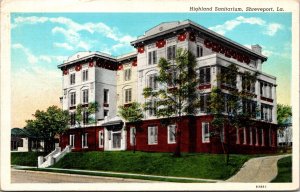 Postcard Highland Sanitarium in Shreveport, Louisiana