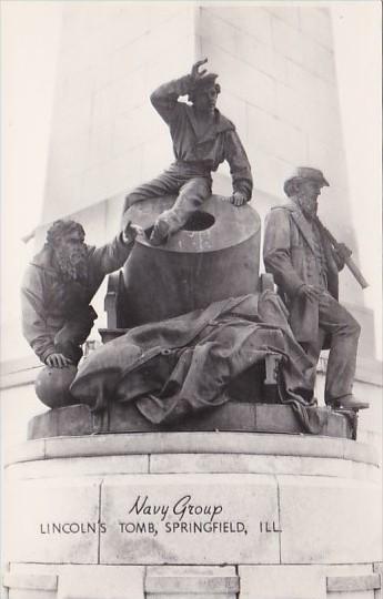 Navy Group Statue Lincoln's Tomb Springfield Illinois Real Photo