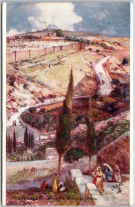 Jerusalem Israel -From The Mount Of Olives Mountain Above The City Postcard