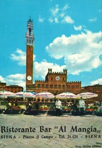 Postcard Ristorante Bar Al Mangia Siena Piazza Il Campo Restaurant Siena Italy