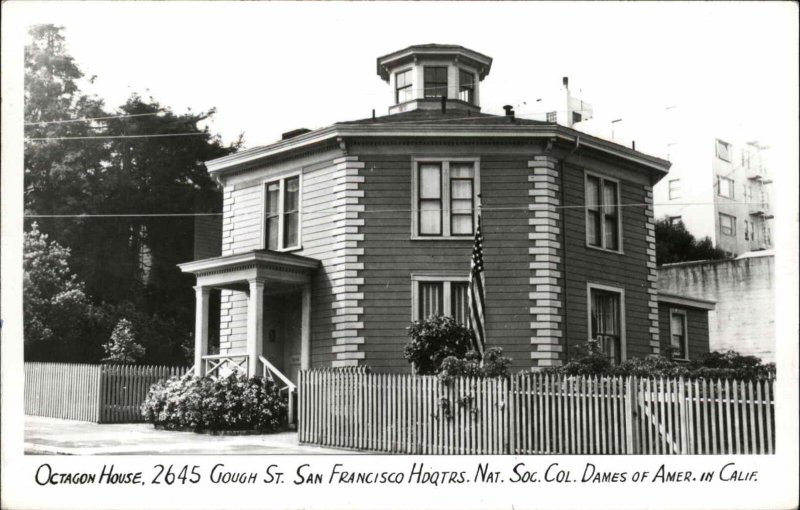San Francisco California CA Octagon House Real Photo Vintage Postcard
