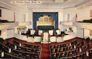 Florida Miami First Christian Church Interior Curteich