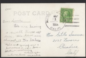 California MAMMOTH LAKES Lakes from Wildyrie pm1936 RPPC