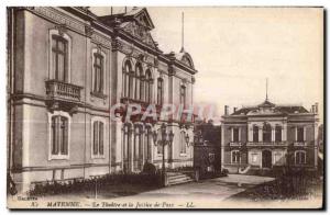 Old Postcard Mayenne the theater and ll just peace