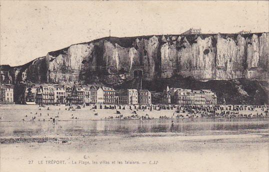 France Le Treport Mers La Plage les villas et les falaises 1921