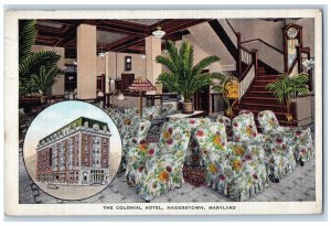 c1940 Colonial Hotel Multi-View Hagerstown Maryland MD Vintage Antique Postcard 