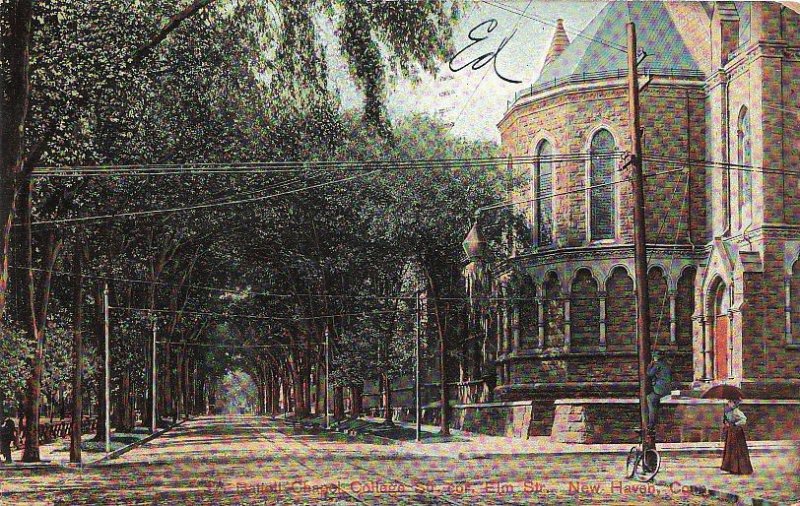 Postcard Battell Chapel College New Haven CT