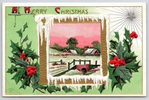 A Merry Christmas Landscape Winter Home Brainly Greetings Wishes Card Postcard