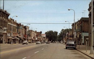 Waupun Wisconsin WI Classic 1960s Cars Street Scene Vintage Postcard