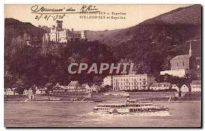 Old Postcard Stolzenfels Kapellen U Boat
