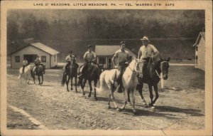 Little Meadows PA Warren Center Tale O'Meadows Horse Riding Postcard