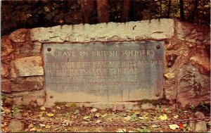 Historic Grave Of British Soldier Memorial Concord Massachusetts Chrome Postcard 