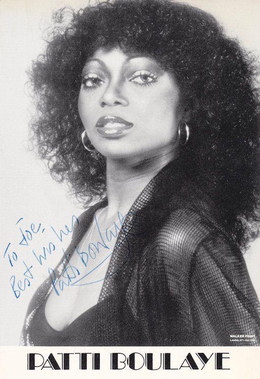 Patti Boulaye New Faces Singer 1970s DOUBLE Hand Signed Photo