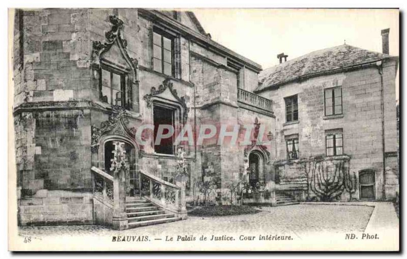 Old Postcard Beauvais The Courthouse Inner Court