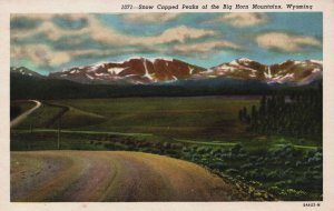 USA Wyoming Snow Capped Peaks of the Big Horn Mountains Vintage Postcard C242