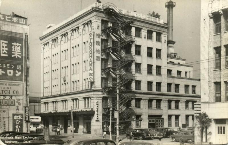 japan, YOKOHAMA, Main Stock Exchange, Cars (1952) RPPC