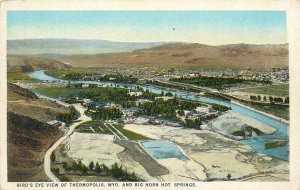 Postcard 1920s Wyoming Thermopolis Birdseye View Big Horn Hot Springs 23-13778