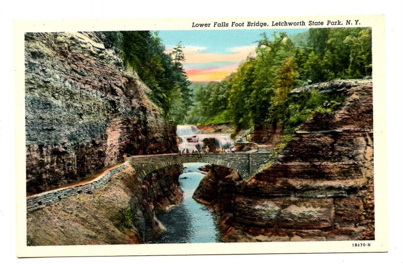 NY - Letchworth State Park, Lower Falls Footbridge